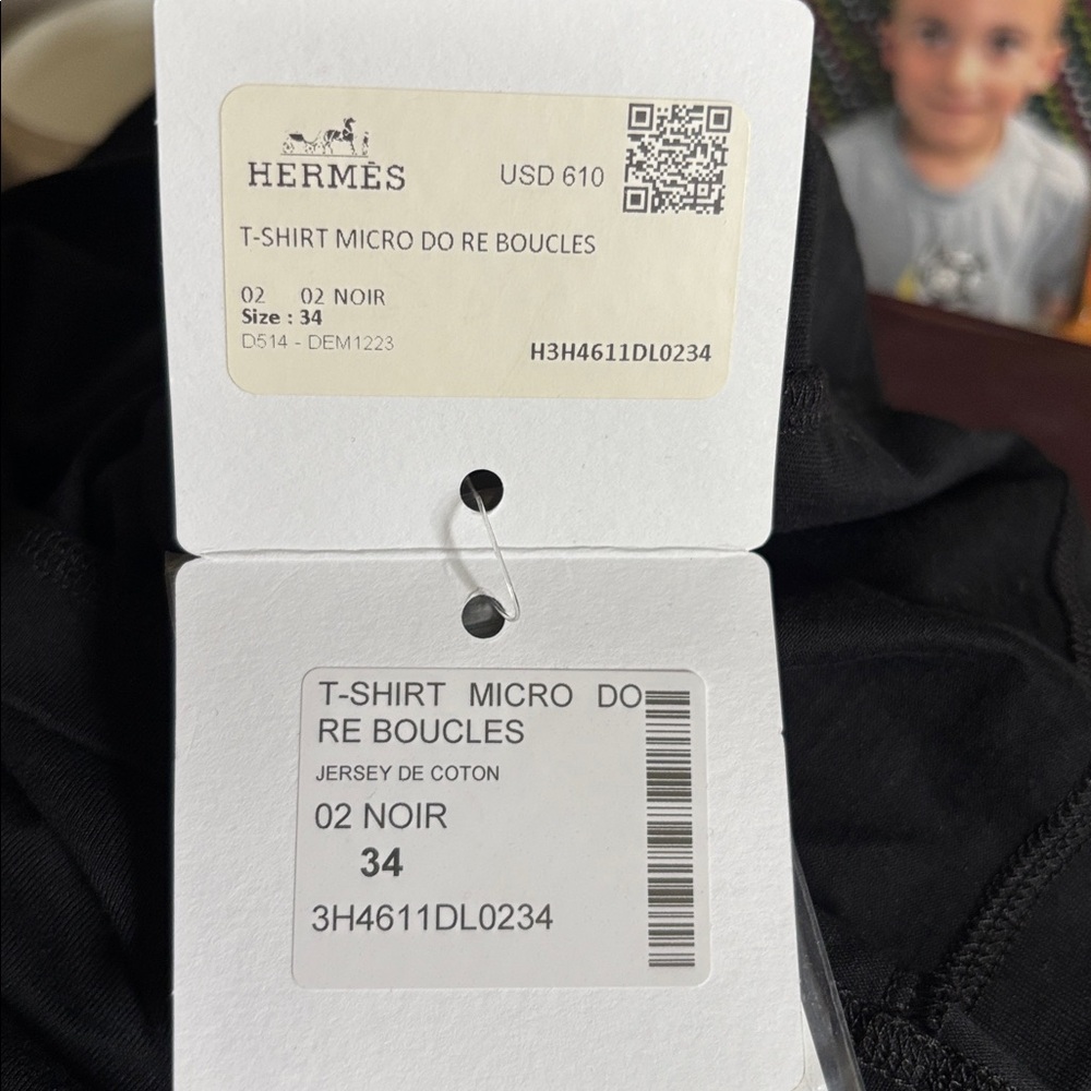 NEW Hermes Do Re Boucles black t shirt - Picture 5 of 8